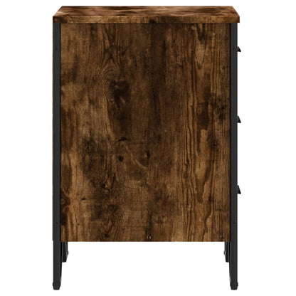 Mesita De Noche Madera De Ingeniería Roble Ahumado 40x41x60 Cm_4