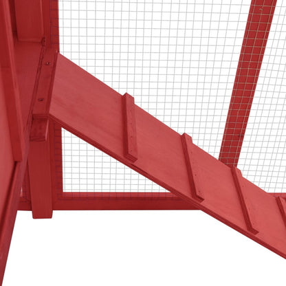 Vidaxl Gallinero Con Ponedero Madera Maciza Abeto Rojo Y Blanco_5