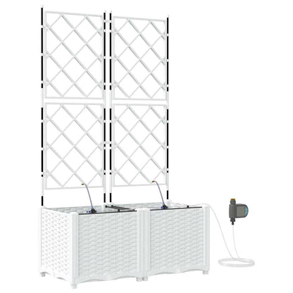 Vidaxl Jardineras Blanco 80 X 40 X 142 Cm Acero_0