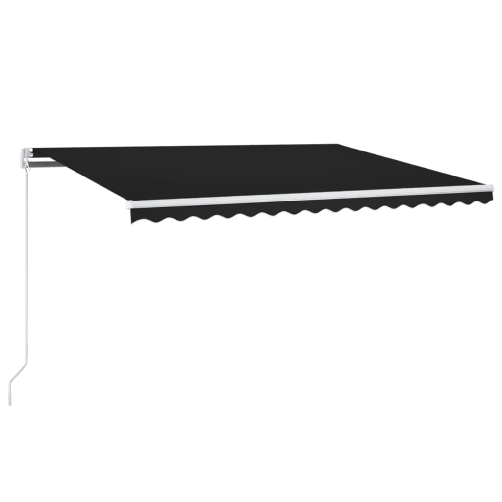 Toldo Manual Retráctil Con Led Gris Antracita 400x350 Cm_0