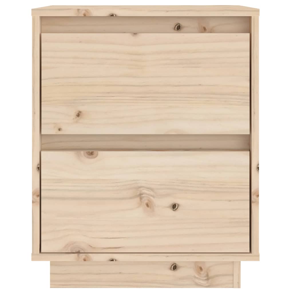Mesita De Noche Madera Maciza De Pino 40x35x50 Cm_3