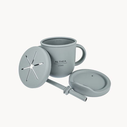 Vajilla De Silicona Orgánica - 15 Piezas - Gris Perla.