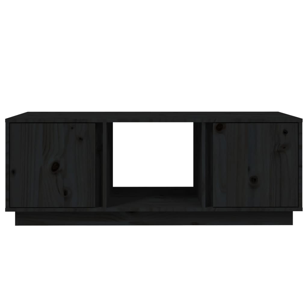 Mesa De Centro De Madera Maciza De Pino Negro 110x50x40 Cm_3