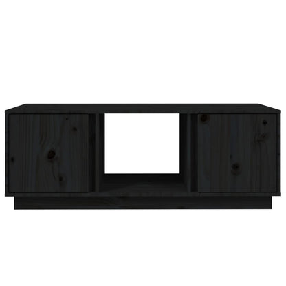 Mesa De Centro De Madera Maciza De Pino Negro 110x50x40 Cm_3