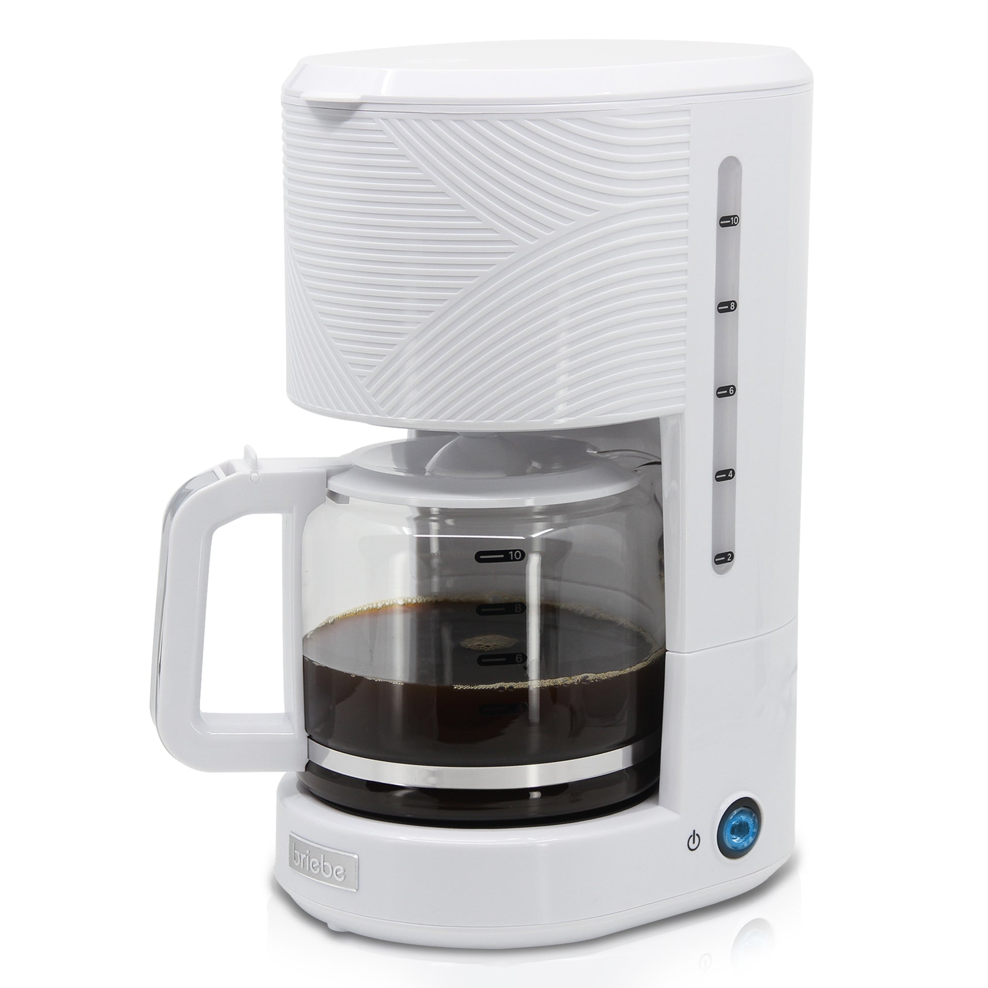 Briebe Cafetera Goteo 10 Tazas Máquina De Café Filtro Reutilizable, Función Mantener Caliente, 1,25 L, Cm1171wht,blanco_0