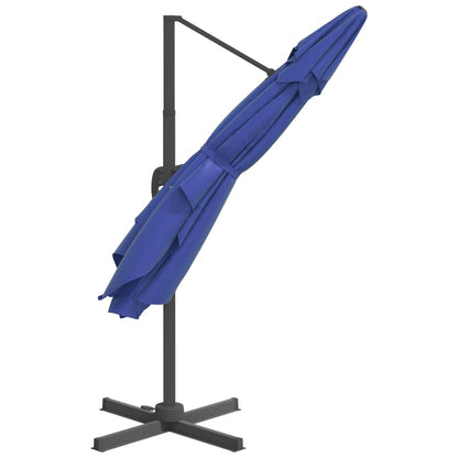 Vidaxl Sombrilla Colgante Con Poste De Aluminio Azul Celeste 400x300cm_4