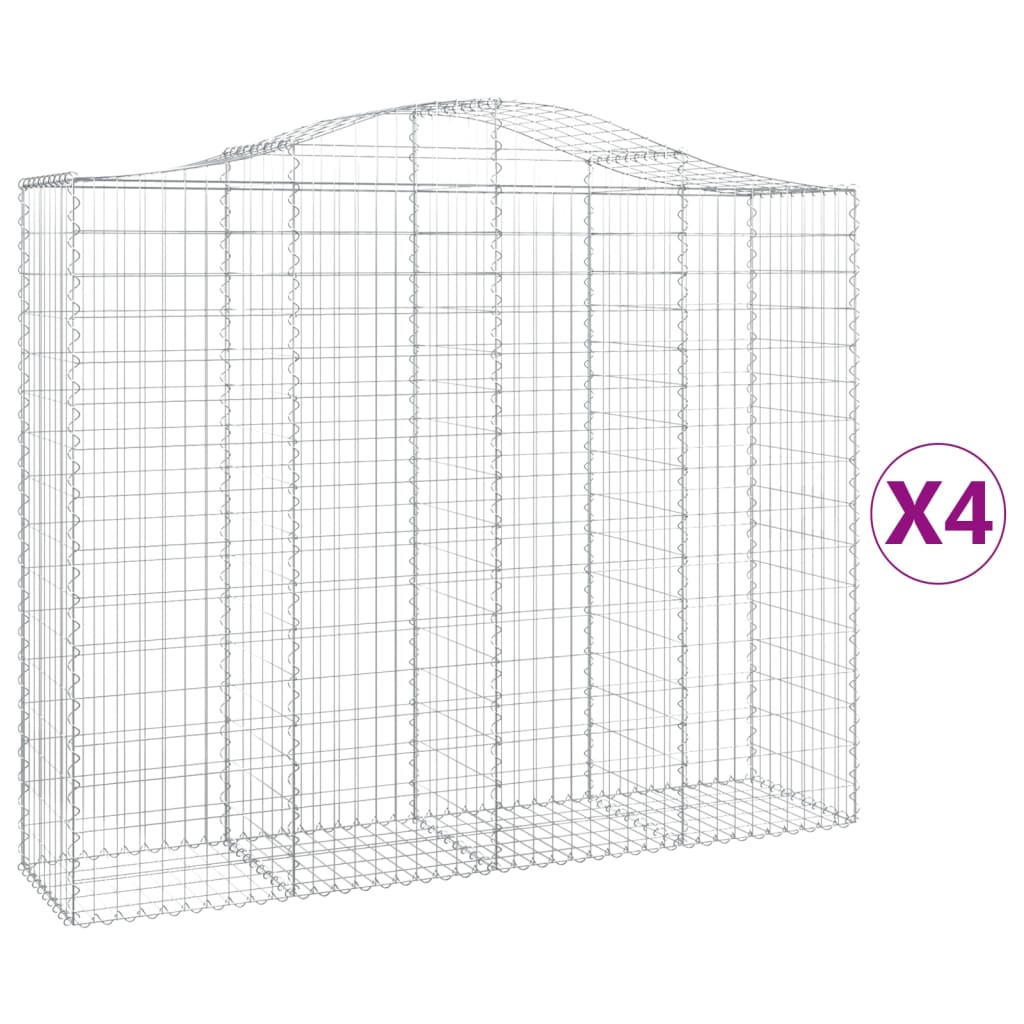 Cestas De Gaviones 4 Uds Forma De Arco Hierro 200x50x160/180 Cm_0