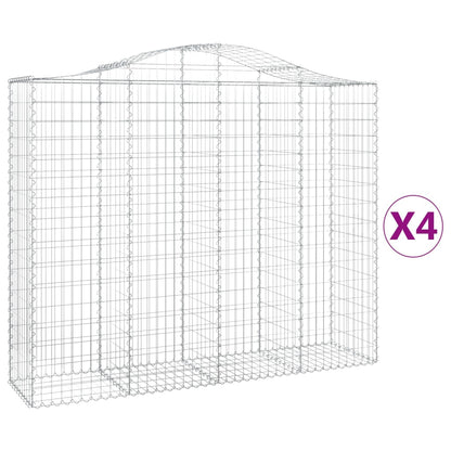 Cestas De Gaviones 4 Uds Forma De Arco Hierro 200x50x160/180 Cm_0