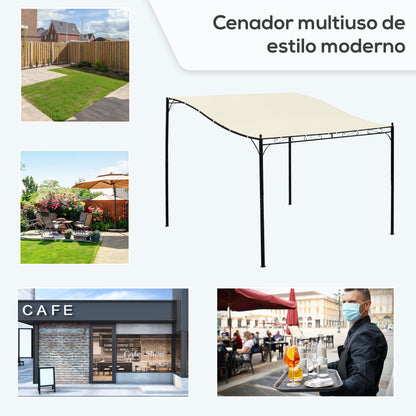 Outsunny Pérgola Gazebo Toldo De Pared Jardín Patio Terraza 3x3x2.5m_3