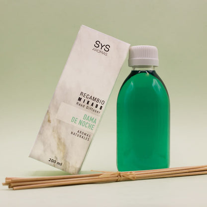 Recambio Mikado Dama de Noche Mármol SYS Aromas 200 ml | Con Palos | Aroma Floral y Agreste | Relajante_1