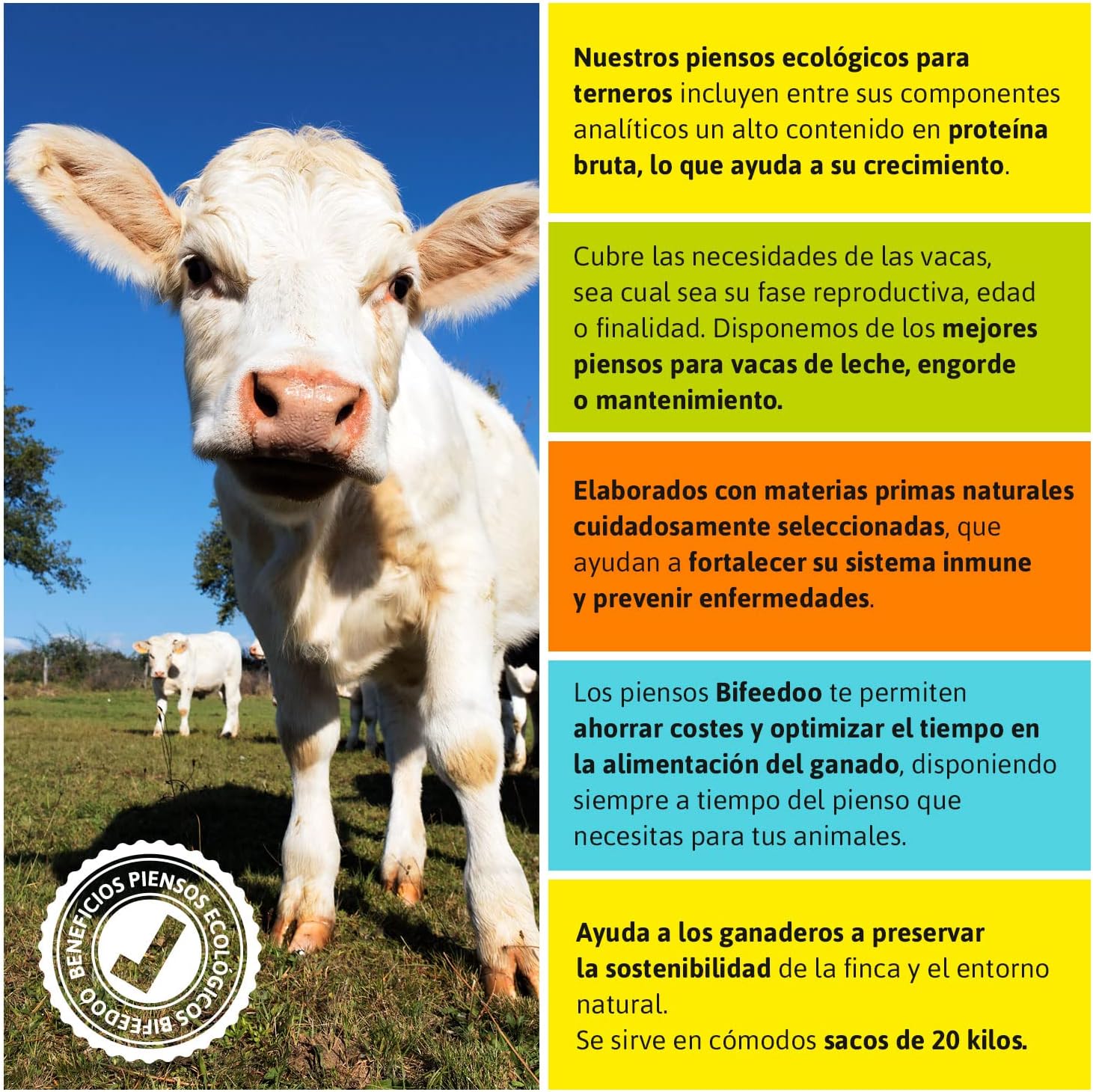Pienso ECOLÓGICO para Terneros Crecimiento 20kg – Alimentación Natural y Completa_2