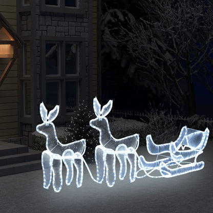Vidaxl Renos Y Trineo De Navidad Con Malla 648 Led_1