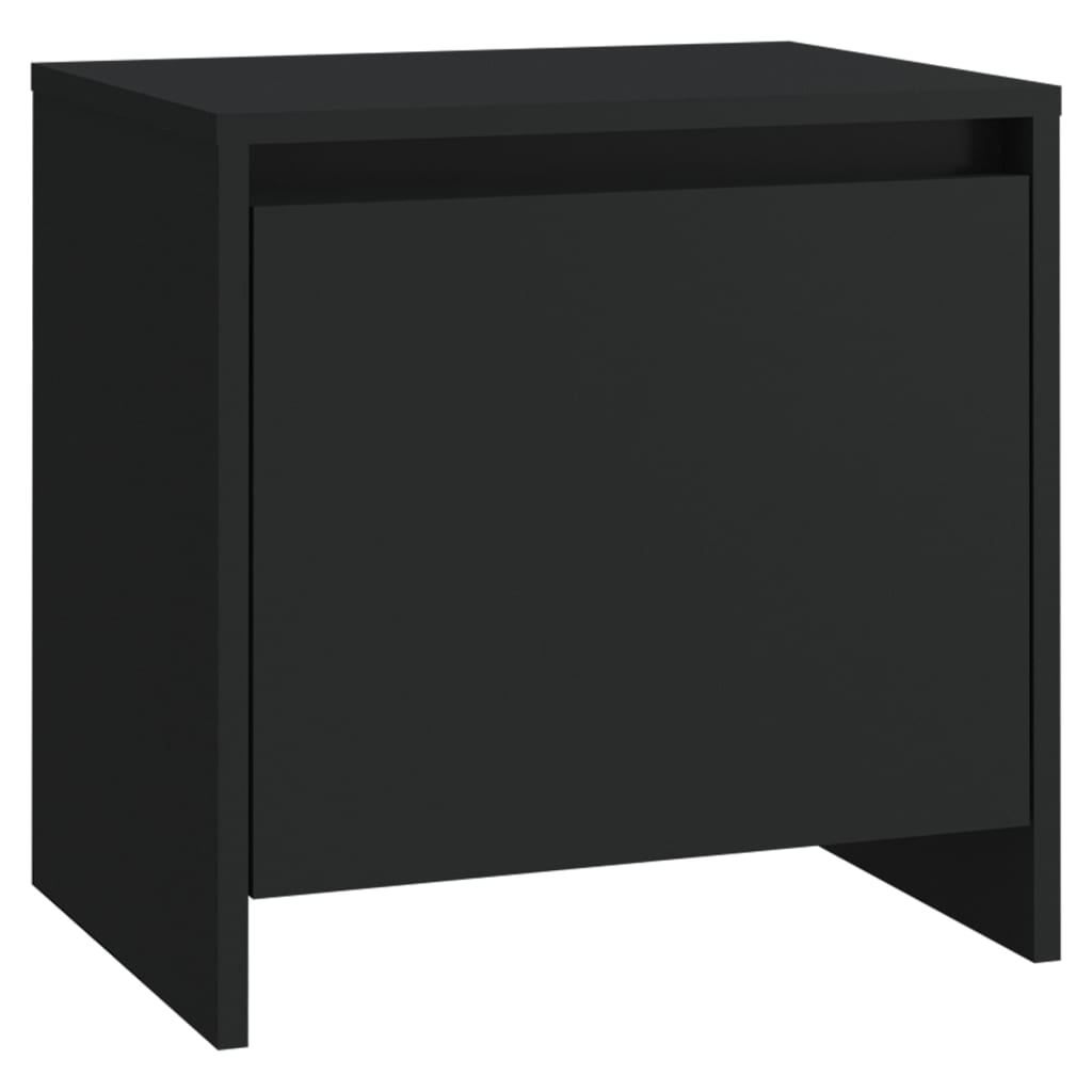 Mesita De Noche Madera De Ingeniería Negro 45x34x44,5 Cm_0