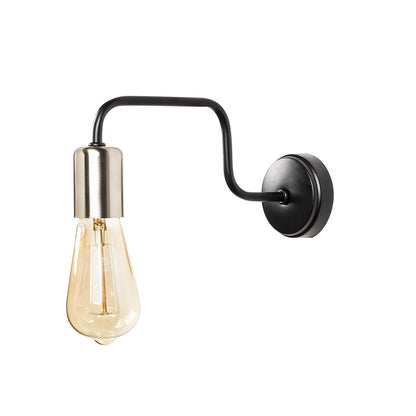 Aplique De Pared, Hierro , Negro nickel, 4x28x11, Casquillo E 27 Max 40 W_0