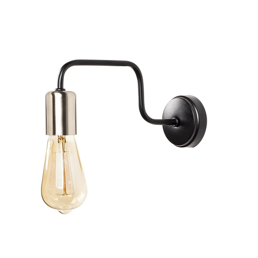 Aplique De Pared, Hierro , Negro nickel, 4x28x11, Casquillo E 27 Max 40 W_0