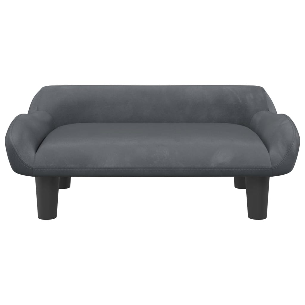 Cama Para Perros De Terciopelo Gris Oscuro 70x40x24 Cm / Vetonek_3