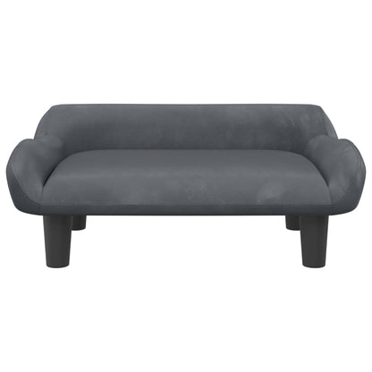 Cama Para Perros De Terciopelo Gris Oscuro 70x40x24 Cm / Vetonek_3