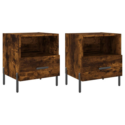 Mesita Noche 2 Uds Madera Ingeniería Roble Ahumado 40x35x47,5cm_0