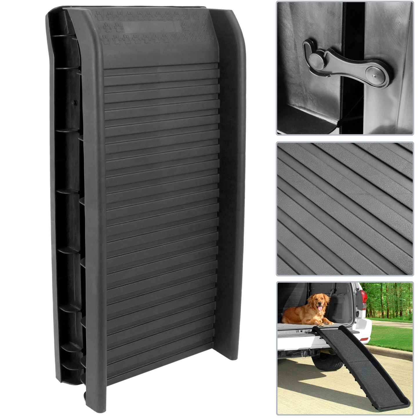 Rampa Plegable Para Perros Y Mascotas 156x40 Cm. Pasarela Antideslizante Para Coche Y Ventanas_2