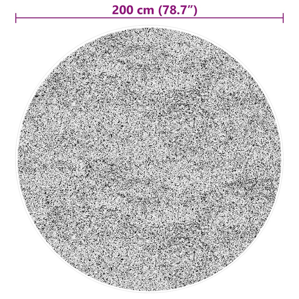 Alfombra De Pelo Corto Suave Lavable Huarte Gris Ø 200 Cm / Vetonek_2
