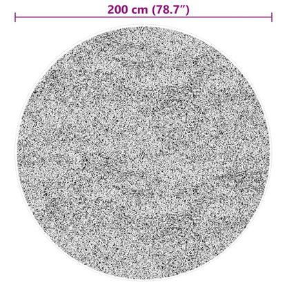 Alfombra De Pelo Corto Suave Lavable Huarte Gris Ø 200 Cm / Vetonek_2