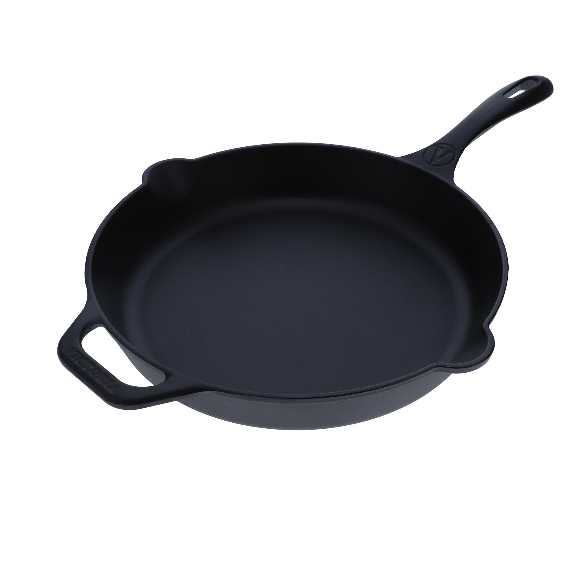 Victoria Sartén Hierro Fundido Esmaltado Inducción 25cm, Apta Fuego, Barbacoa, Horno Cast Iron Skillet, 36270, Negro_0