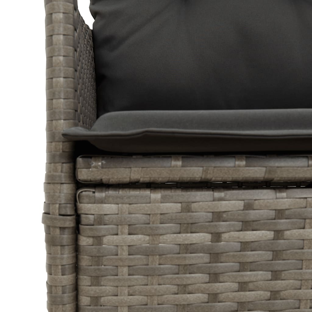 Set Comedor De Jardín 5 Piezas Con Cojines Ratán Sintético Gris / Vetonek_3
