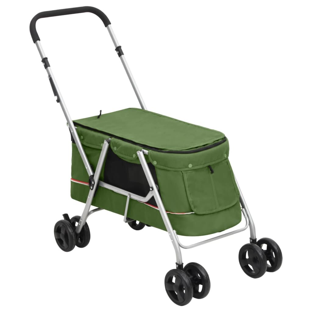 Vidaxl Cochecito Para Perros Plegable Tela Lino Verde 100x49x96 Cm_0