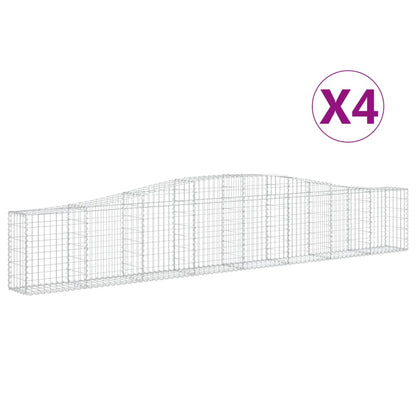 Cestas De Gaviones 4 Uds Forma De Arco Hierro 400x30x60/80 Cm_0
