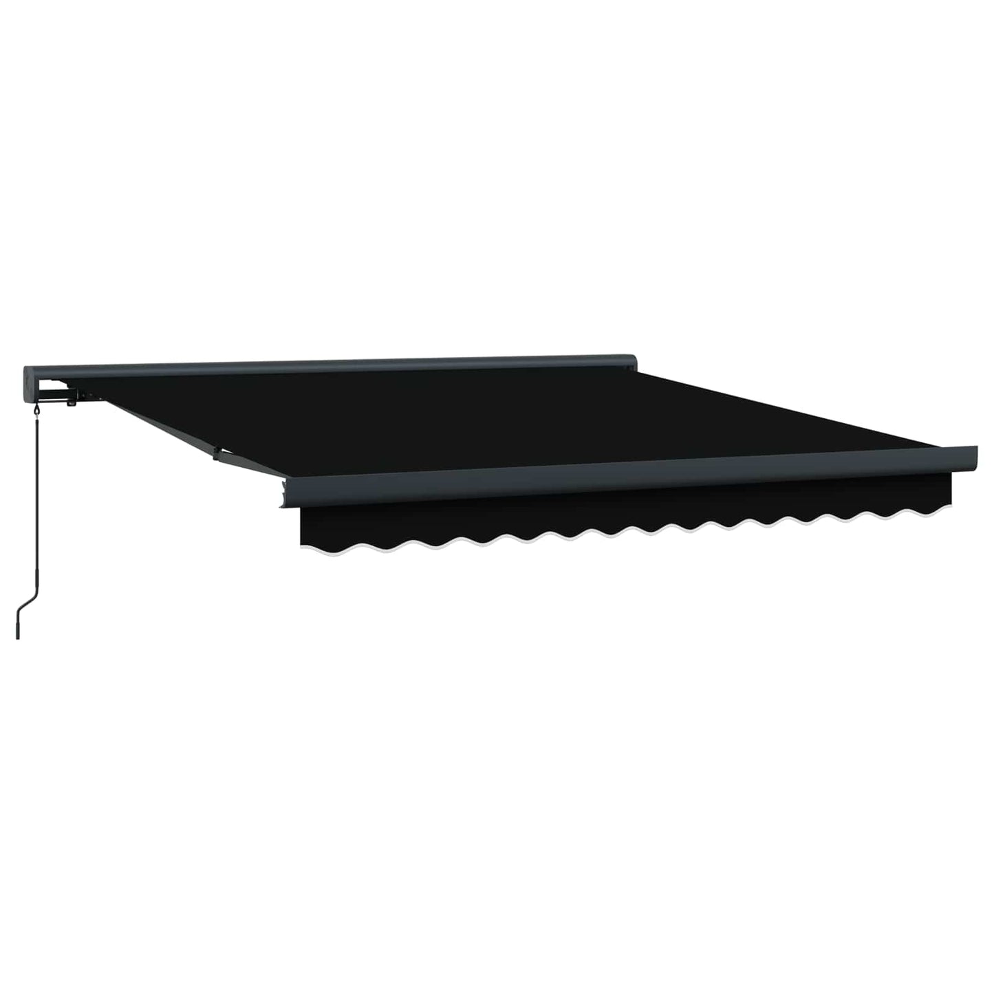 Toldo Retráctil Negro 300 X 250 Cm Lona Y Aluminio_0