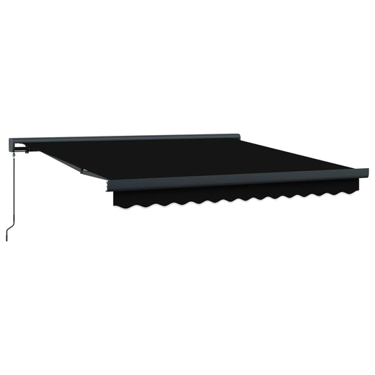 Toldo Retráctil Negro 350 X 250 Cm Lona Y Aluminio_0