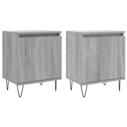 Mesita De Noche 2 Uds Madera Ingeniería Gris Sonoma 40x30x50 Cm_0