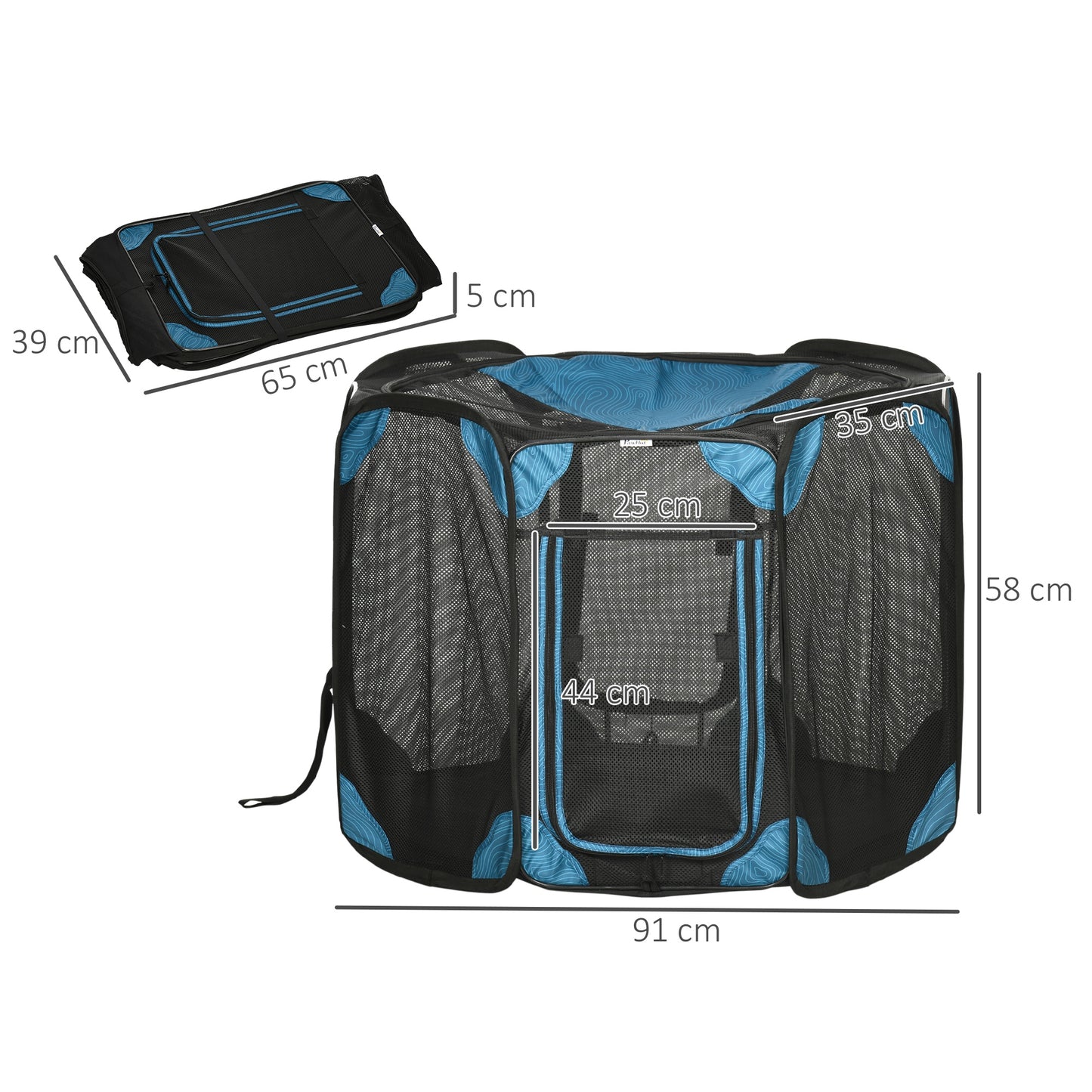 Pawhut Parque Plegable Para Perros 8 Paneles Con Bolsa De Transporte Ø91x58 Cm_2