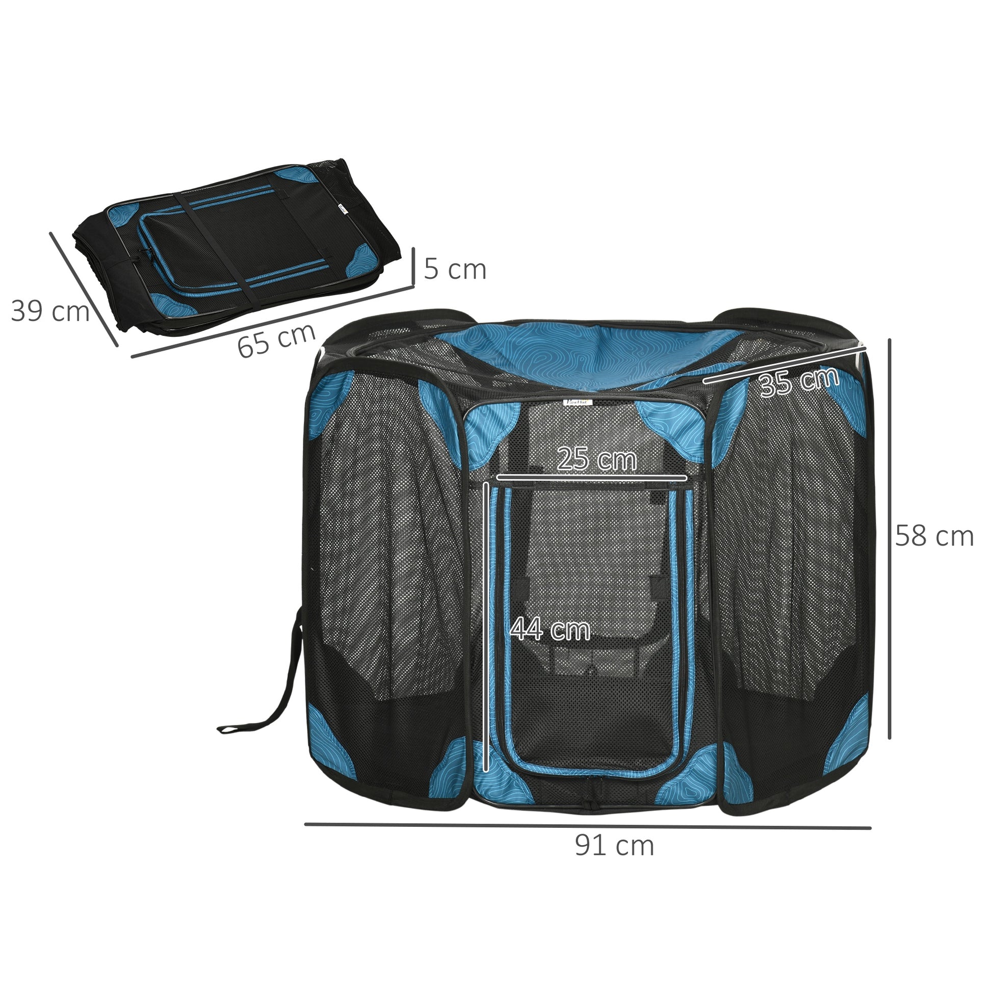 Pawhut Parque Plegable Para Perros 8 Paneles Con Bolsa De Transporte Ø91x58 Cm_2