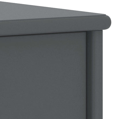 Mesita De Noche Madera Maciza De Pino Gris Oscuro 35x30x40cm_3