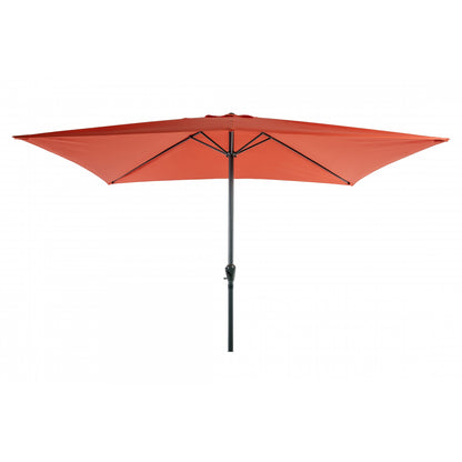 Sombrilla Rectangular 2x3m De Aluminio Y Poliéster Naranja Con Manivela - Sombrilla Recto - Mobiliario De Jardín_0