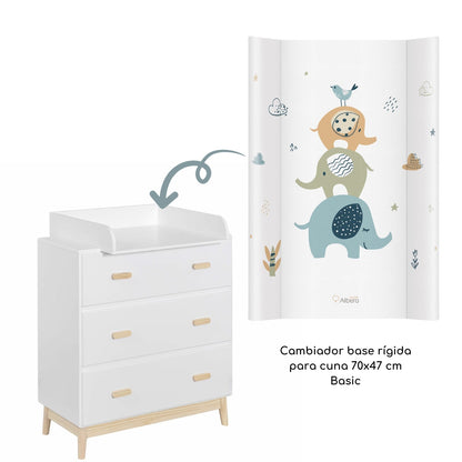 Basic Cambiador Base Rígida 70x47cm Cuna Y Cómoda 2 En 1 Albero Mio | Estable En La Cuna, Práctico En La Cómoda_4