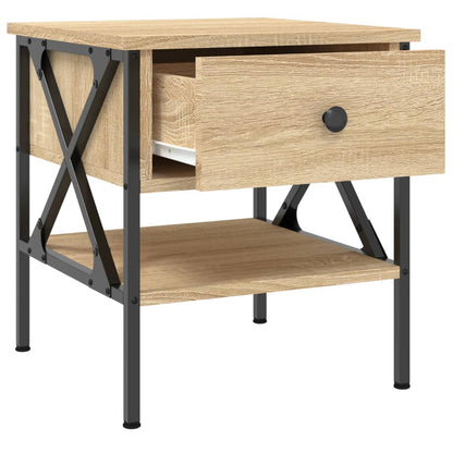 Mesita De Noche Madera De Ingeniería Roble Sonoma 40x42x45 Cm_4