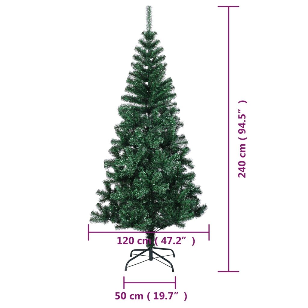 Vidaxl Árbol De Navidad Artificial Puntas Iridiscentes Pvc Verde 240cm_2