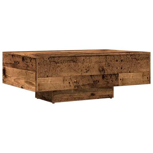Mesa De Centro Madera Ingeniería Madera Envejecida 85x55x31 Cm_0