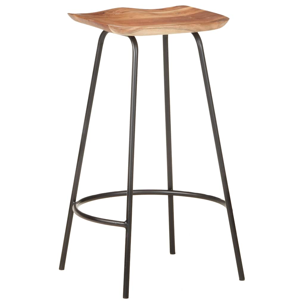 Taburetes De Cocina 2 Unidades Madera Maciza De Acacia_3