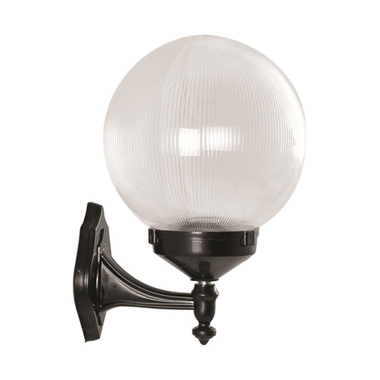 Aplique De Pared, Ángulo, Pantalla Blanca Para Exterior, Abs , Negro, 30x25x35, Casquillo E 27 Max 60 W_0