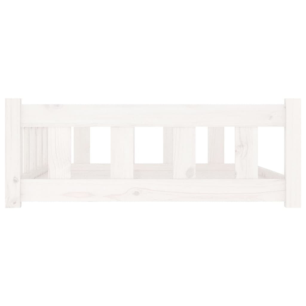 Vidaxl Cama Para Perros Madera Maciza De Pino Blanco 105,5x75,5x28 Cm_4