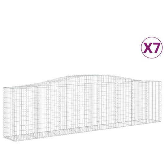 Cestas De Gaviones 7 Uds Forma De Arco Hierro 400x50x100/120 Cm_0
