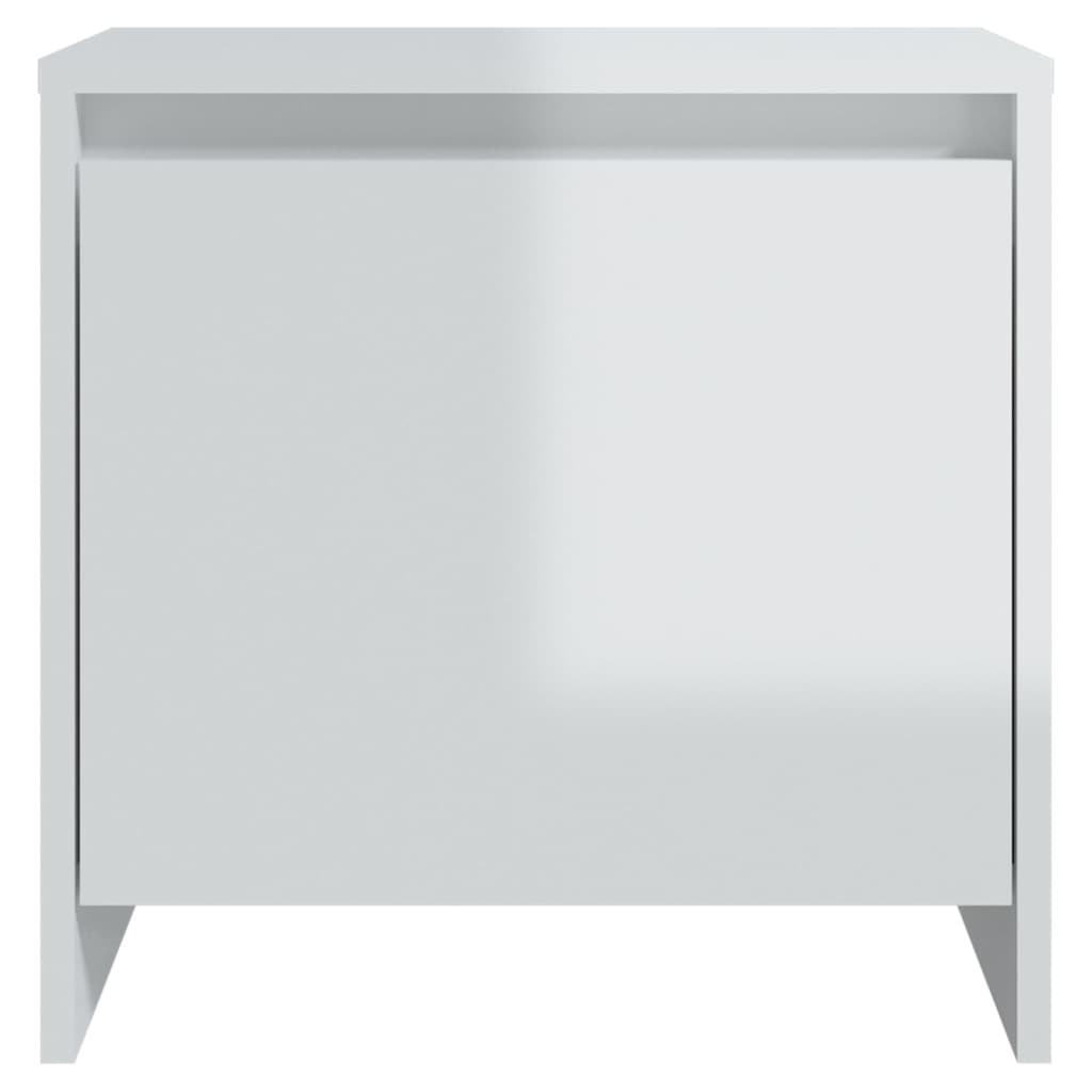Mesita De Noche Madera Ingeniería Blanco Brillo 45x34x44,5 Cm_3
