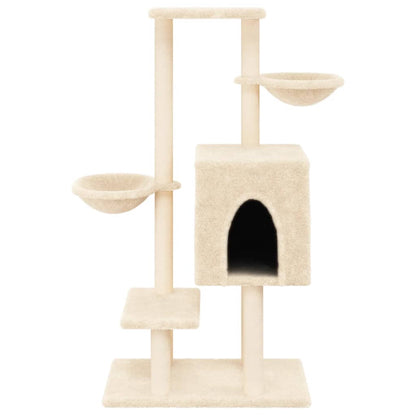 Rascador Para Gatos Con Postes De Sisal Color Crema 117 Cm_3