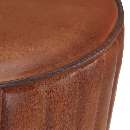 Taburete De Cocina De Cuero Auténtico Marrón_1