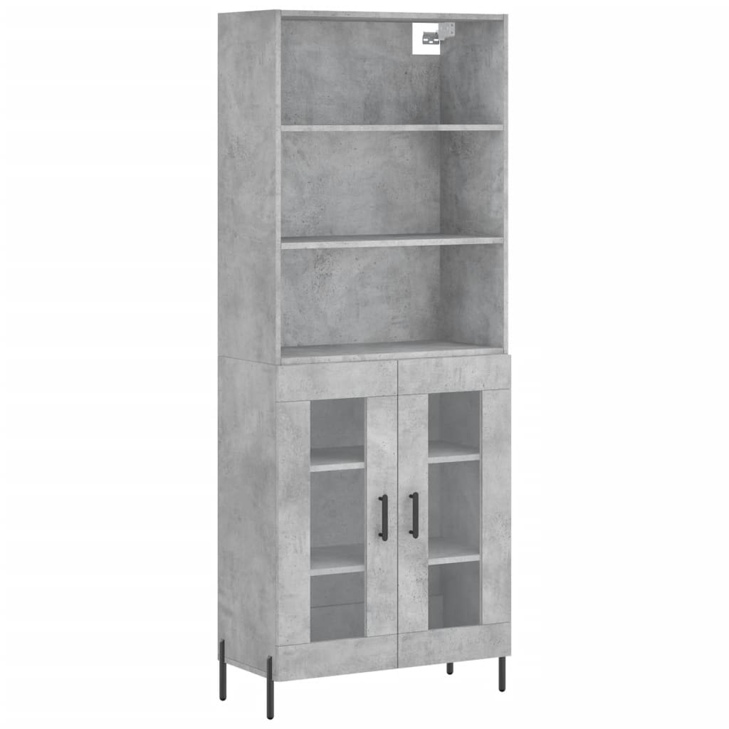 Aparador Alto Madera Contrachapada Gris Hormigón 69,5x34x180 Cm_1