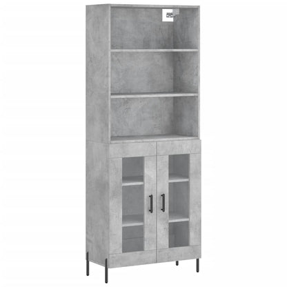 Aparador Alto Madera Contrachapada Gris Hormigón 69,5x34x180 Cm_1
