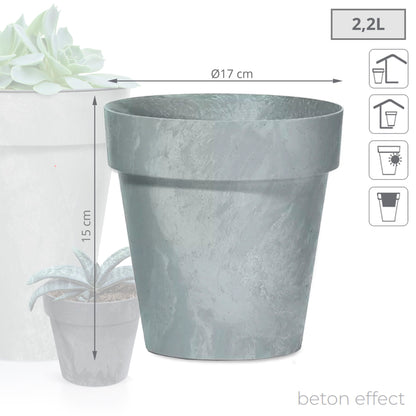 Maceta Cube Beton Effect 2,2l., Dimensiones (mm) 170x170x150, Color Hormigón_2